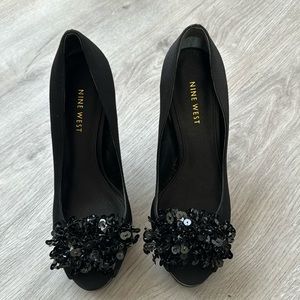 Black Nine West Platform Heels